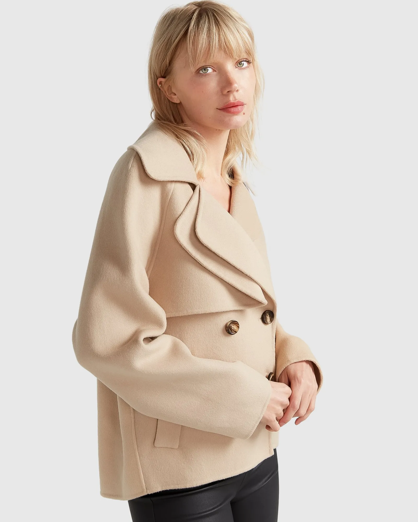 Best Belle & Bloom I'm Yours Wool Blend Peacoat - Pale Oat PaleOat