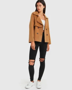 Online Belle & Bloom I'm Yours Wool Blend Peacoat - Camel
