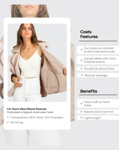 Sale Belle & Bloom I'm Yours Wool Blend Peacoat - Beige