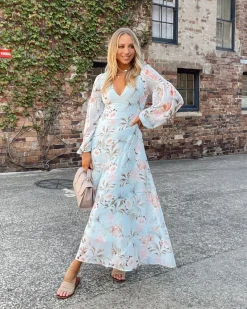 Sale Belle & Bloom In Your Dreams Maxi Dress - Light Blue LightBlue