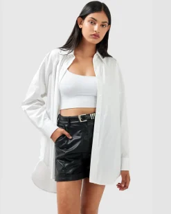 Hot Belle & Bloom Into You Oversized Shirt - White