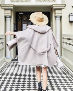New Belle & Bloom Jackson Landing Wool Blend Cape Coat - Sand