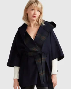 Discount Belle & Bloom Jackson Landing Wool Blend Cape Coat - French Navy FrenchNavy