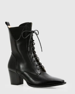 Discount Belle & Bloom Jumping Ship Laced Boot - Black