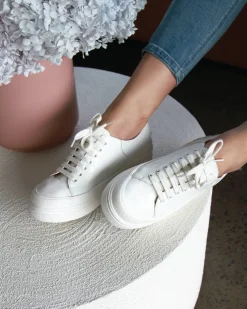 New Belle & Bloom Just A Dream Croc Leather Sneaker - White