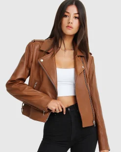 Hot Belle & Bloom Just Friends Leather Jacket - Brown