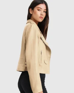 Hot Belle & Bloom Just Friends Leather Jacket - Sand