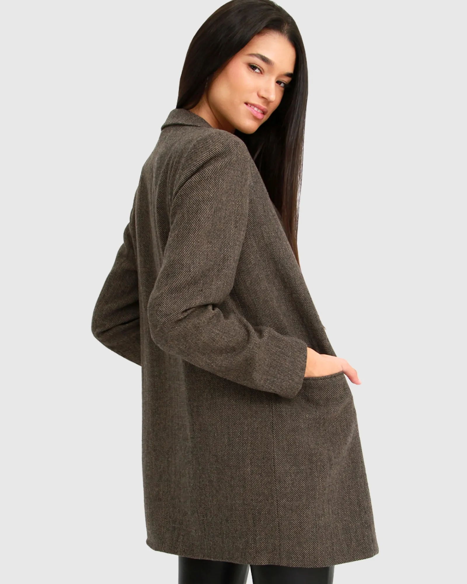 New Belle & Bloom Kensington Oversized Coat - Brown
