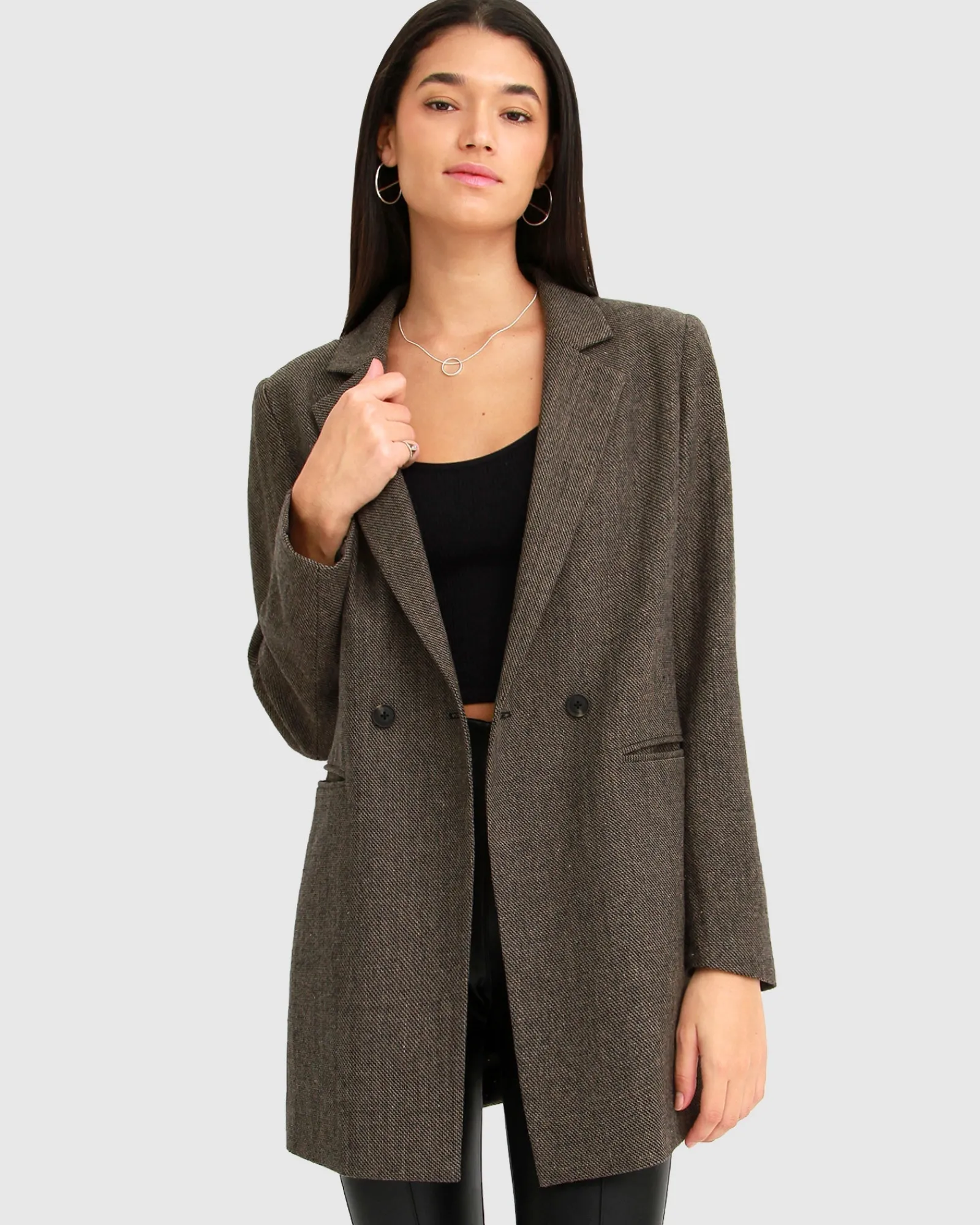 New Belle & Bloom Kensington Oversized Coat - Brown