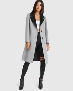 Sale Belle & Bloom Lexington Two-Tone Wool Blend Coat - Grey ToneWoolBlendCoat-Grey