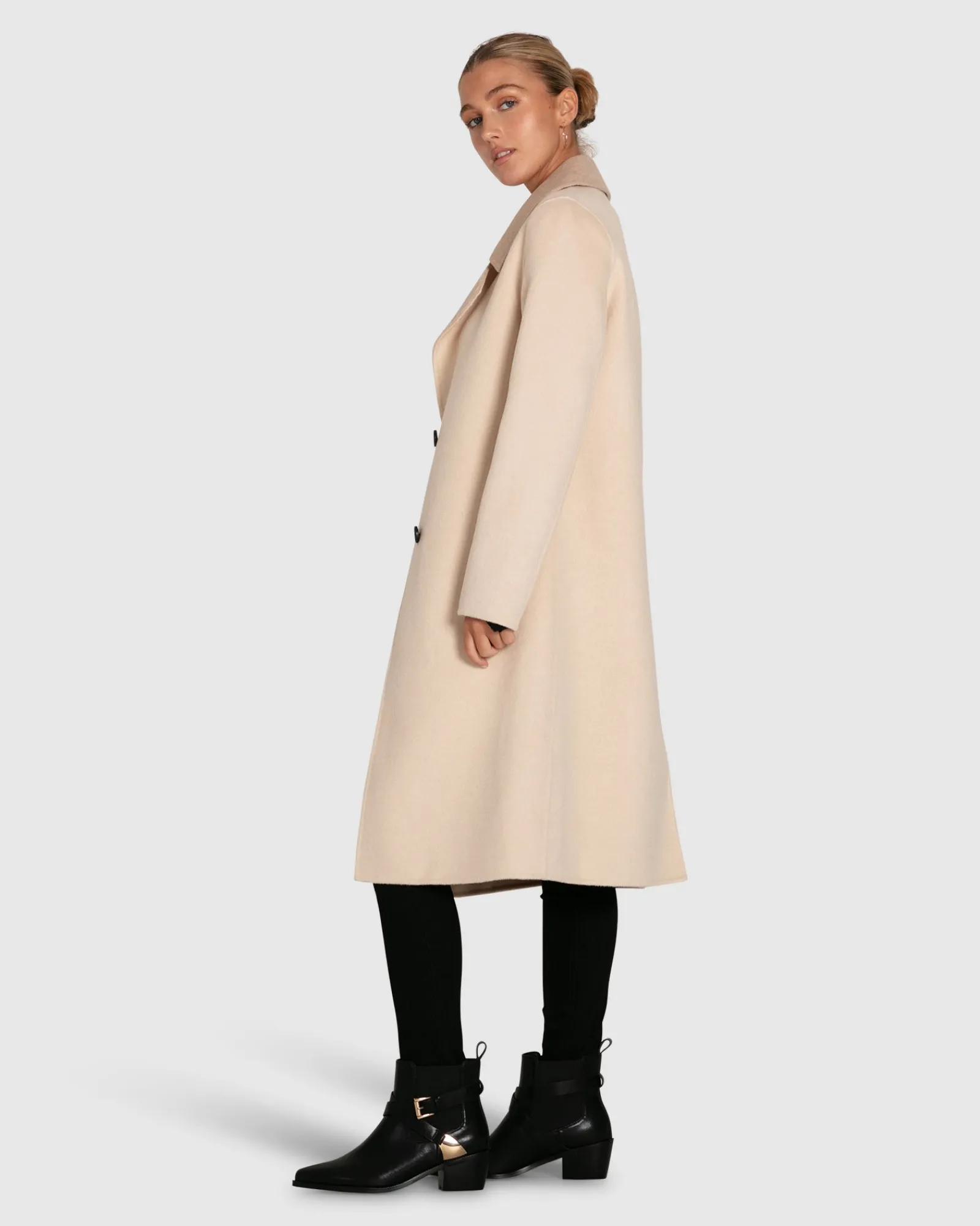 Online Belle & Bloom Lexington Two-Tone Wool Blend Coat - Beige ToneWoolBlendCoat-Beige