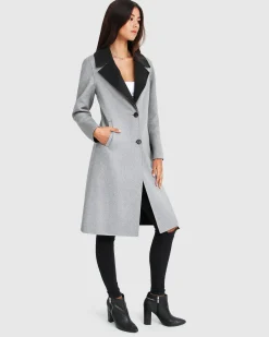 Sale Belle & Bloom Lexington Two-Tone Wool Blend Coat - Grey ToneWoolBlendCoat-Grey