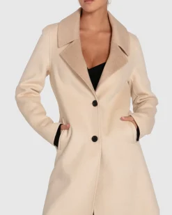 Online Belle & Bloom Lexington Two-Tone Wool Blend Coat - Beige ToneWoolBlendCoat-Beige