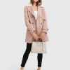 Fashion Belle & Bloom Liberty Sherpa Collar Wool Blend Coat - Blush