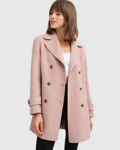 Fashion Belle & Bloom Liberty Sherpa Collar Wool Blend Coat - Blush