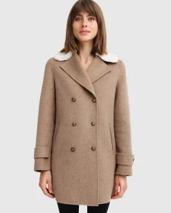 Clearance Belle & Bloom Liberty Sherpa Collar Wool Blend C - Oat