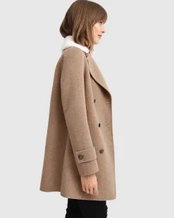 Clearance Belle & Bloom Liberty Sherpa Collar Wool Blend C - Oat