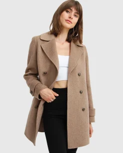 Clearance Belle & Bloom Liberty Sherpa Collar Wool Blend C - Oat