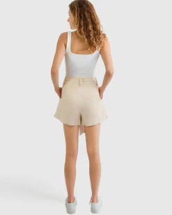 Sale Belle & Bloom Limitless Belted Shorts - Natural