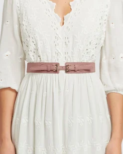 Online Belle & Bloom London Fog Leather Waist Belt - Blush