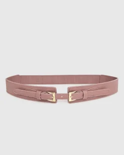 Online Belle & Bloom London Fog Leather Waist Belt - Blush