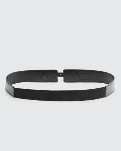 New Belle & Bloom London Fog Leather Waist Belt - Black