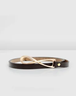 Fashion Belle & Bloom London Mood Leather Tie Belt - Black