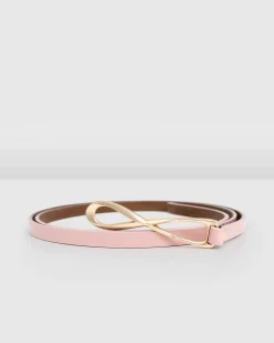 Fashion Belle & Bloom London Mood Leather Tie Belt - Pink
