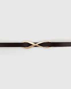 Fashion Belle & Bloom London Mood Leather Tie Belt - Black