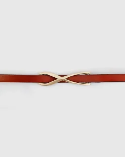 Online Belle & Bloom London Mood Leather Tie Belt - Brown