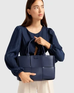 Outlet Belle & Bloom Long Way Home Woven Tote - Navy