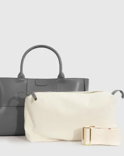 Outlet Belle & Bloom Long Way Home Woven Tote - Grey