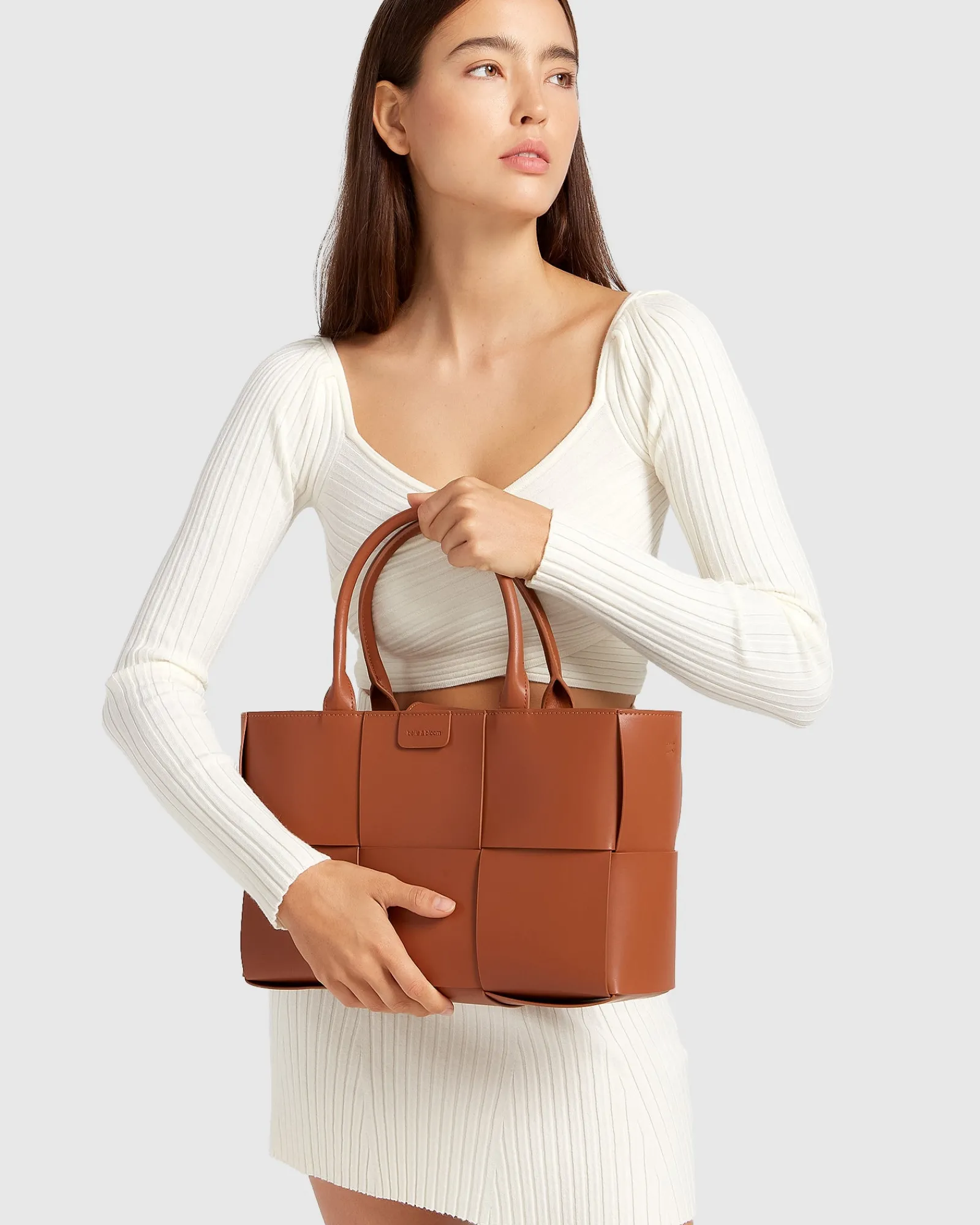 Online Belle & Bloom Long Way Home Woven Tote - Camel