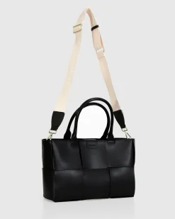 Outlet Belle & Bloom Long Way Home Woven Tote - Black