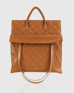 Discount Belle & Bloom Lost Lovers Quilted Leather Tote - Camel