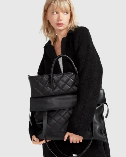 Best Belle & Bloom Lost Lovers Quilted Leather Tote - Black