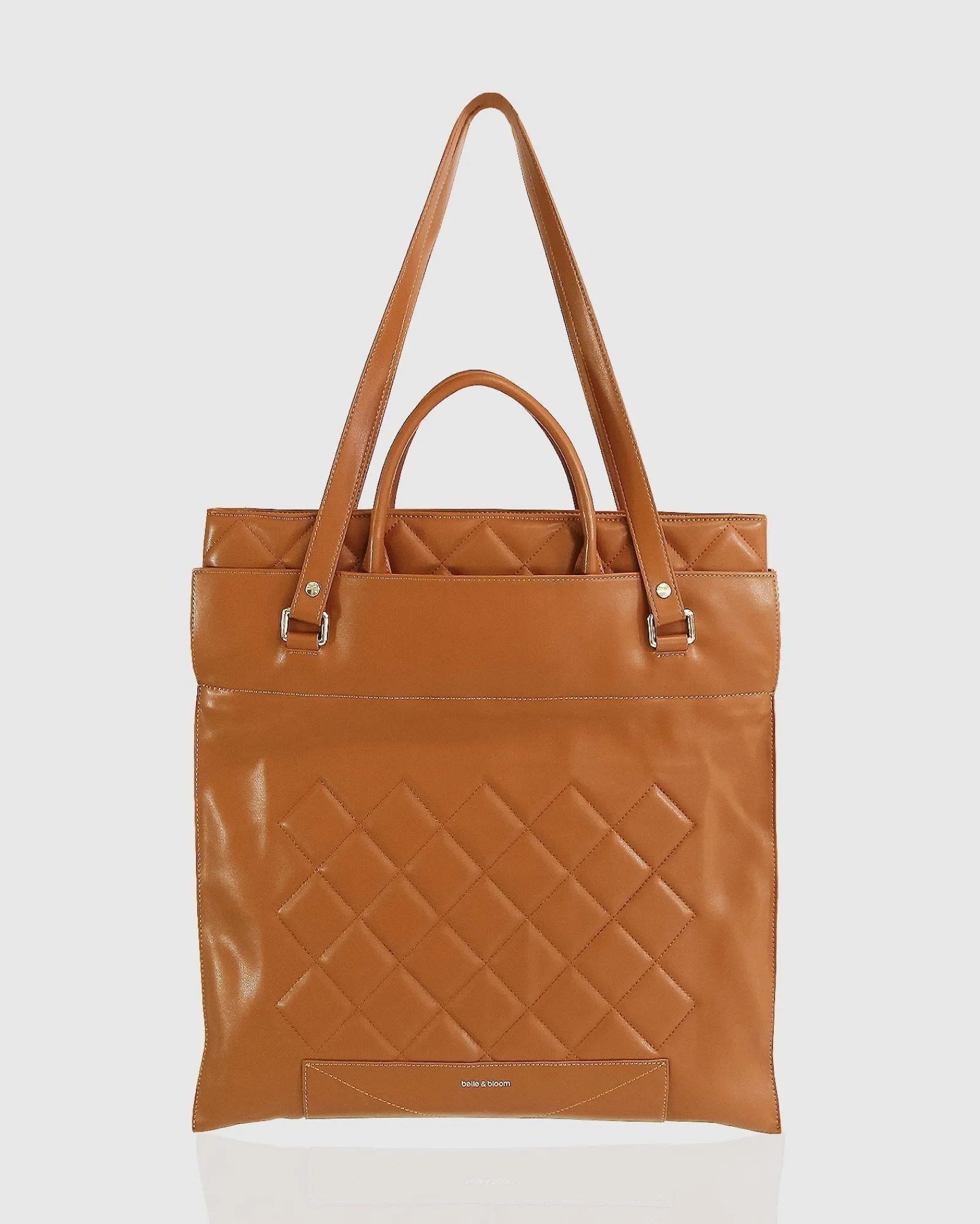 Discount Belle & Bloom Lost Lovers Quilted Leather Tote - Camel