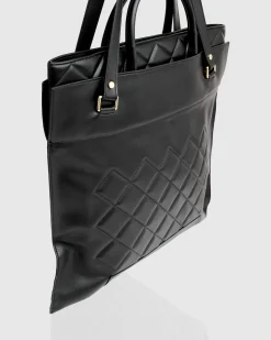 Best Belle & Bloom Lost Lovers Quilted Leather Tote - Black