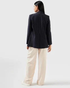 Discount Belle & Bloom Love & Mercy Striped Blazer - Navy