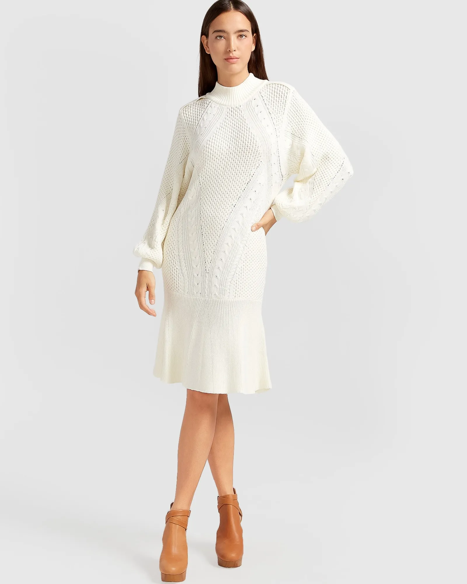 Discount Belle & Bloom Love Letter Knit Dress - Cream