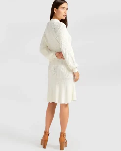 Discount Belle & Bloom Love Letter Knit Dress - Cream