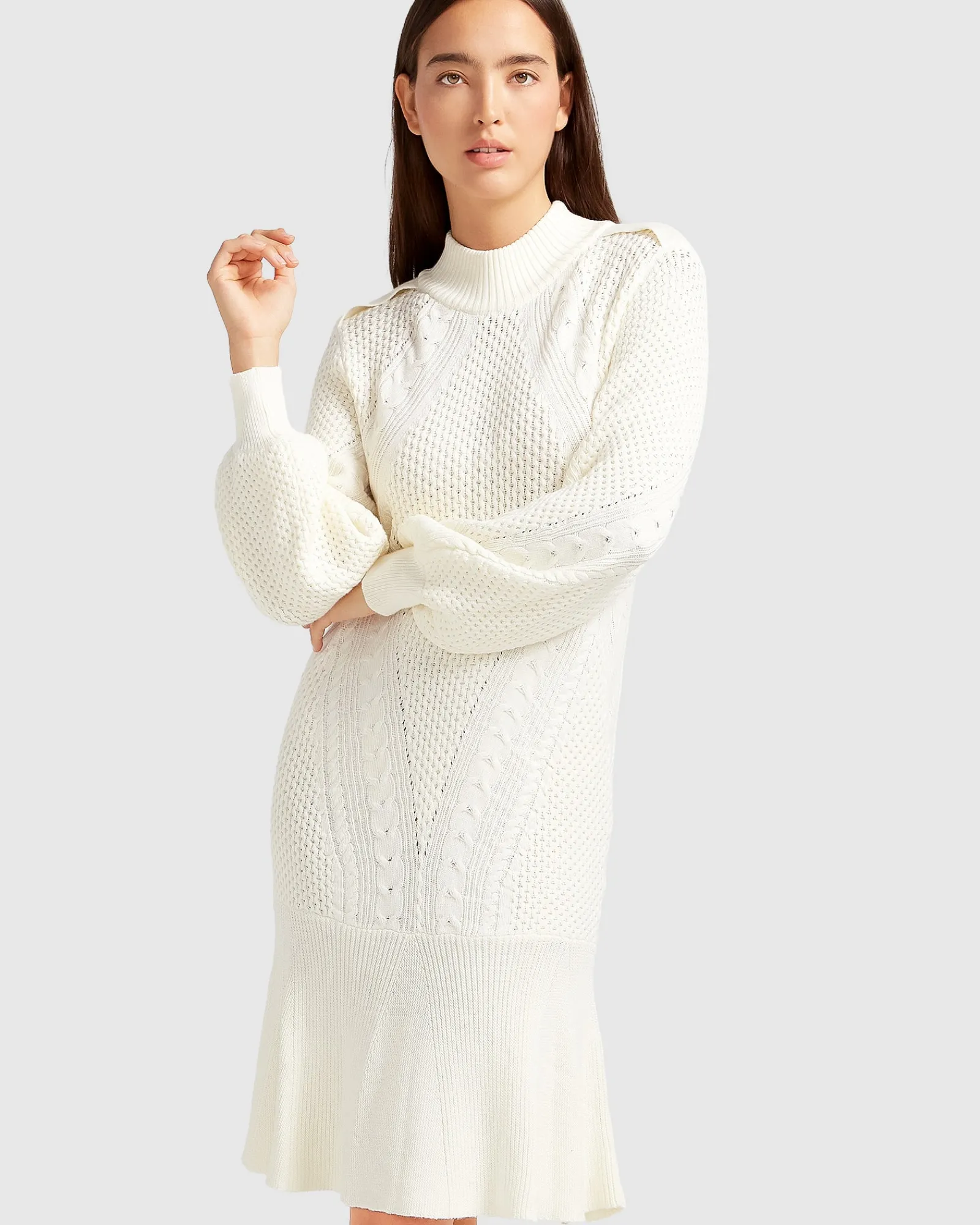 Discount Belle & Bloom Love Letter Knit Dress - Cream