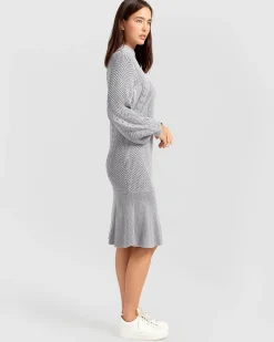 Clearance Belle & Bloom Love Letter Knit Dress - Grey