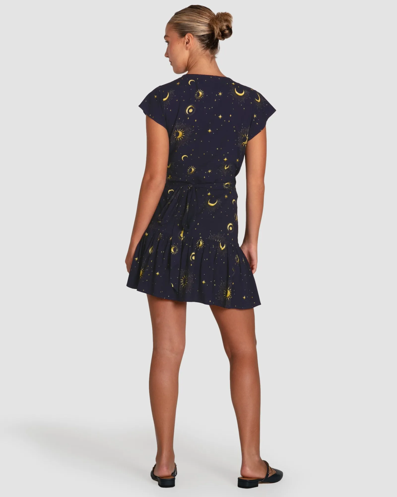 Sale Belle & Bloom Love Shack Mini Wrap Dress - Navy