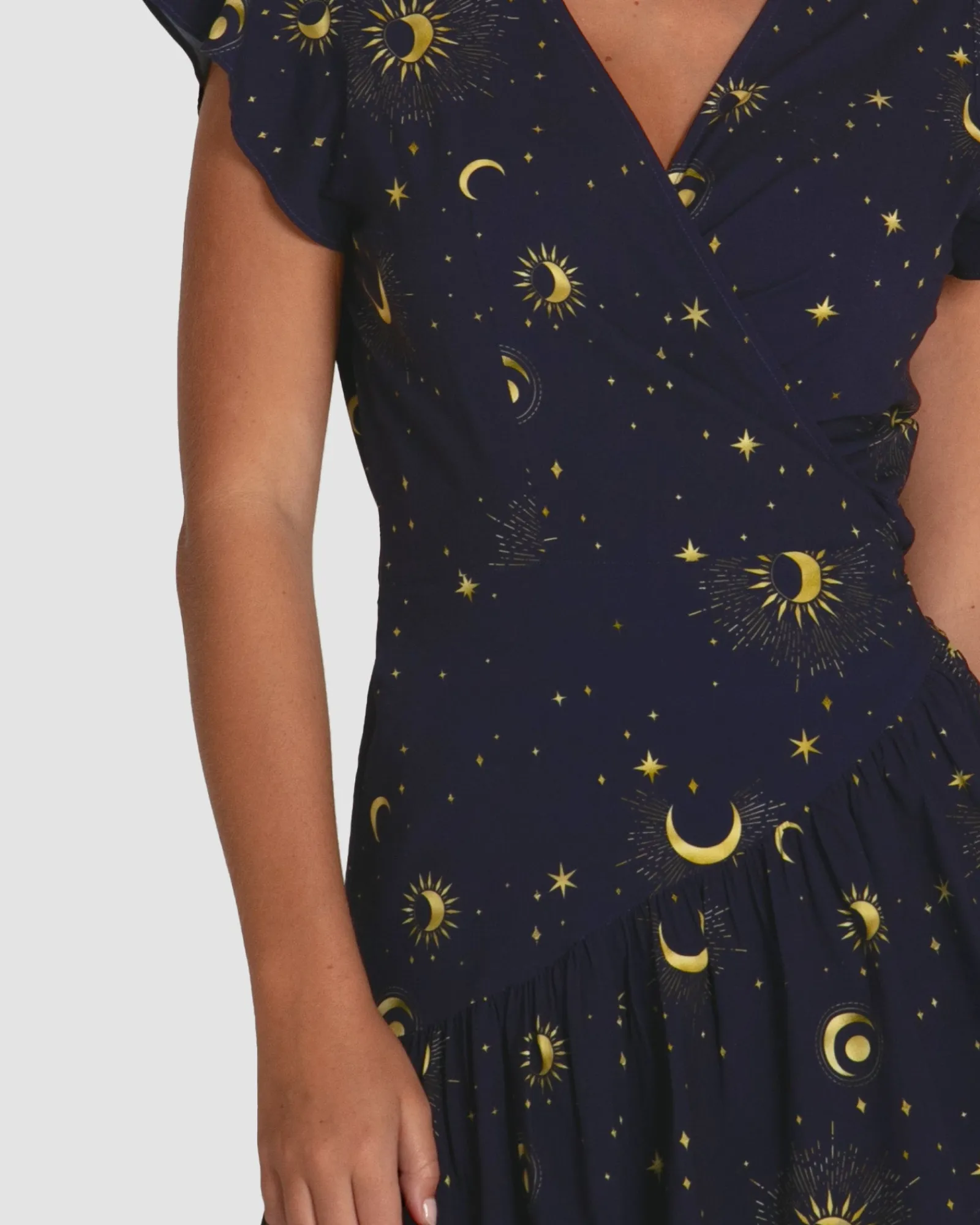 Sale Belle & Bloom Love Shack Mini Wrap Dress - Navy