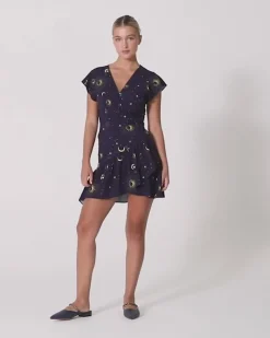 Sale Belle & Bloom Love Shack Mini Wrap Dress - Navy