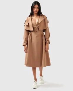 Discount Belle & Bloom Manhattan Cropped Trench - Camel