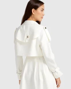 Fashion Belle & Bloom Manhattan Cropped Trench - Off-White