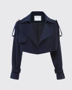 Sale Belle & Bloom Manhattan Cropped Trench - Navy