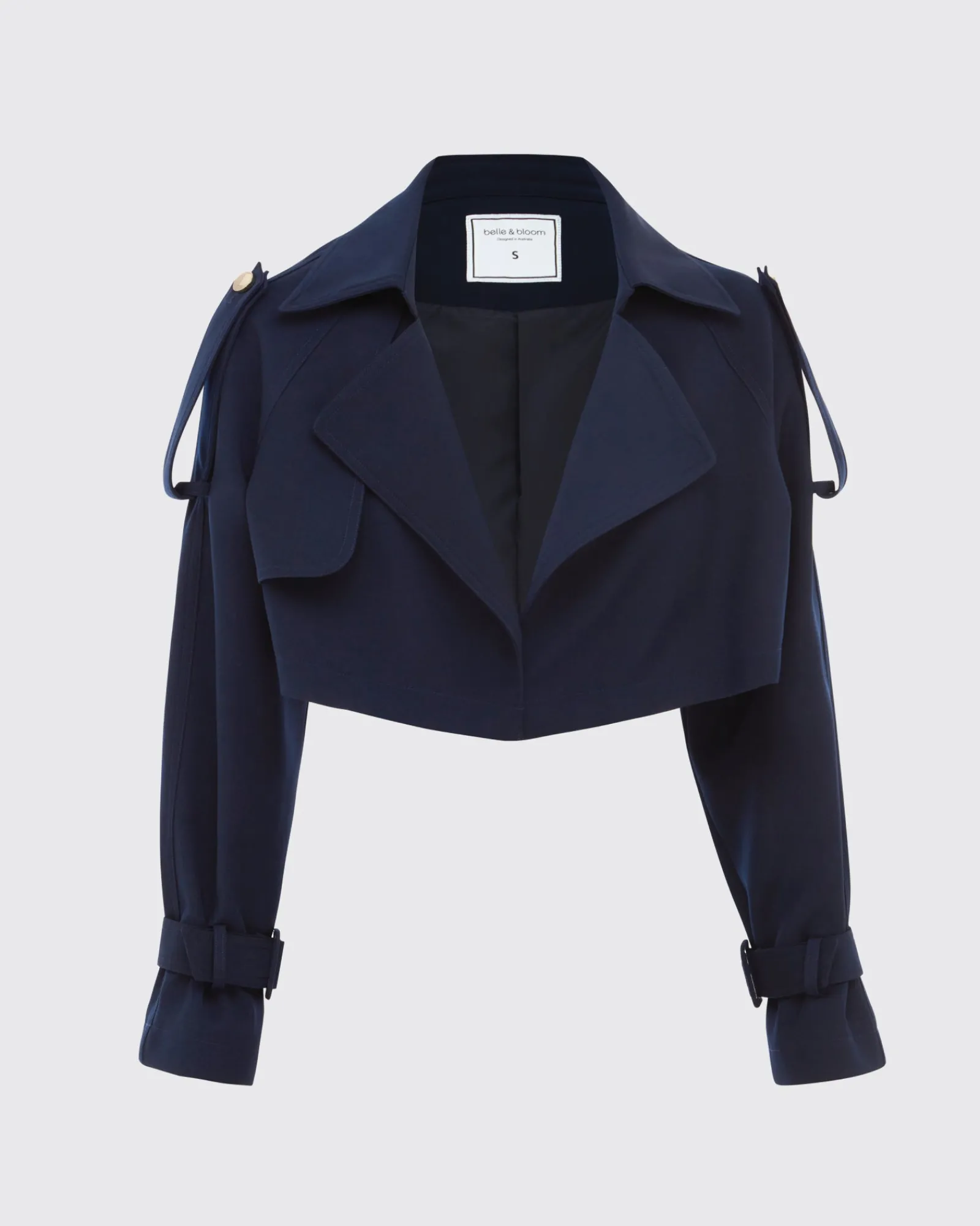 Sale Belle & Bloom Manhattan Cropped Trench - Navy